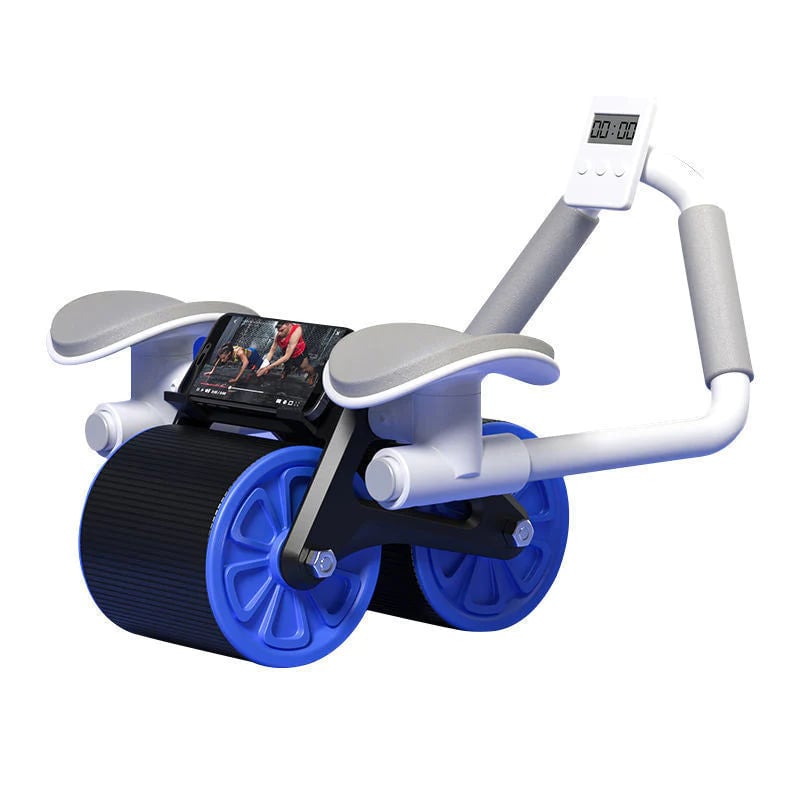 Elbow Support Automatic Rebound Abdominal Wheel with Digital Timer