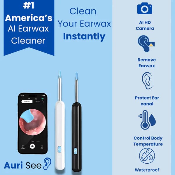 Ear Wax Removal Tool with 1080P HD Camera – Wireless Otoscope Ear Cleaner for Android & iPhone