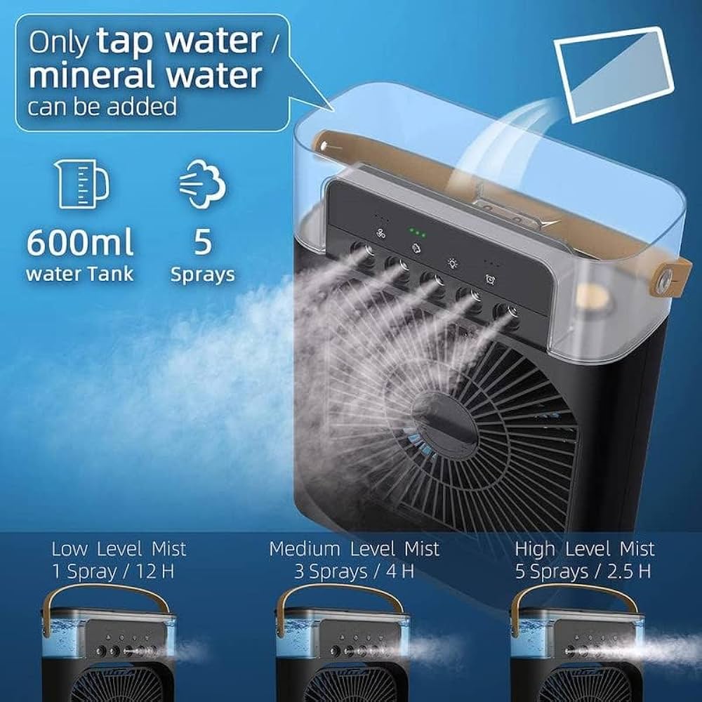 Portable Air Cooler Mist Mini Table Fan (Large size)