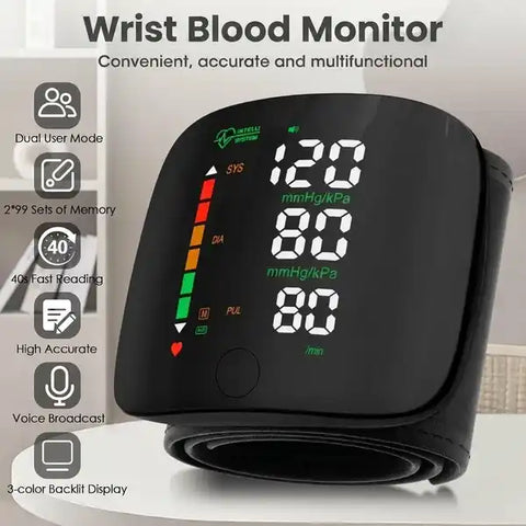 Digital wrist blood pressure monitor – compact and lightweight – Nobel Baron