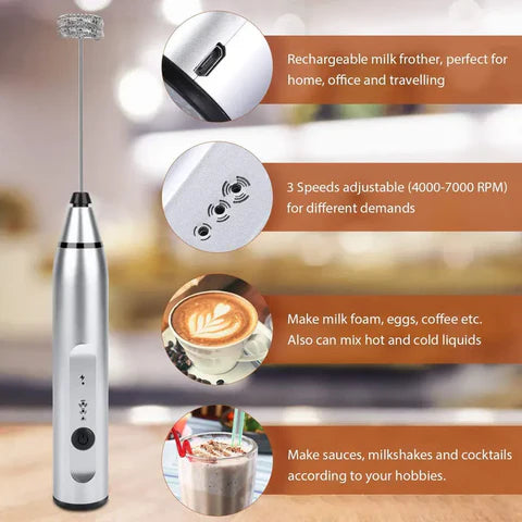 Rechargeable 2-in-1 Coffee Beater & Egg Whisker