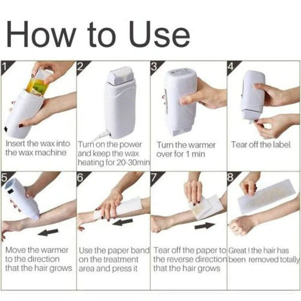 3 In 1 Depilatory Hair Removal Wax Heating Machine Waxing With Strips & Original Wax