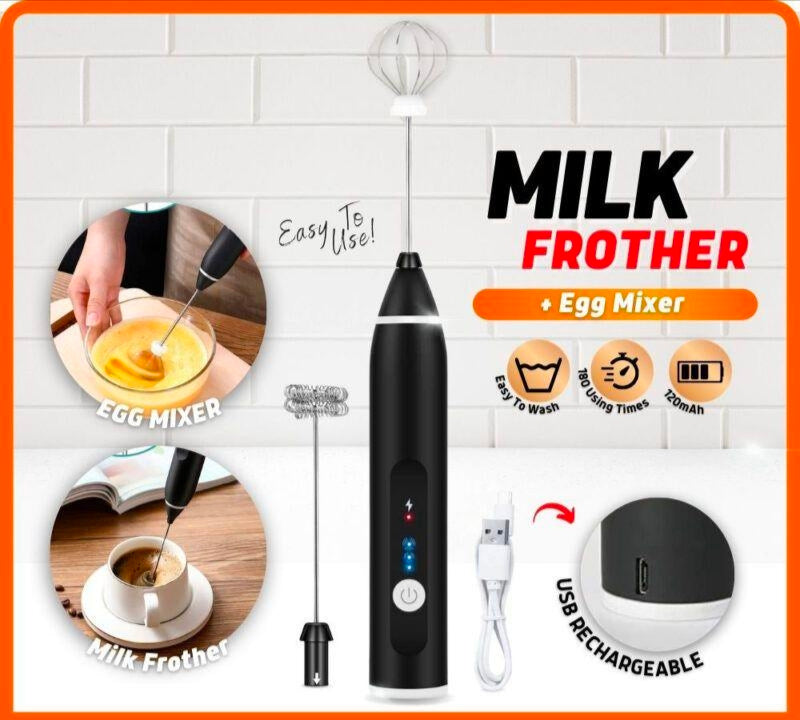 Rechargeable 2-in-1 Coffee Beater & Egg Whisker