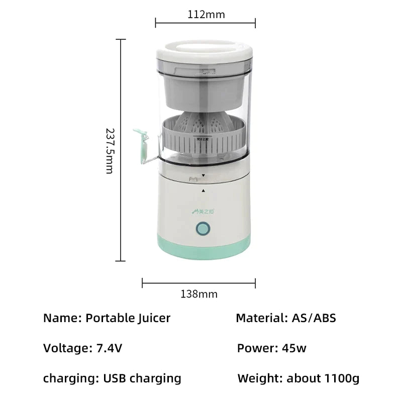 Wireless Slow Juicer Orange Lemon Juicer USB Electric Juicers Fruit Extractor Portable Squeezer Pressure Juicers